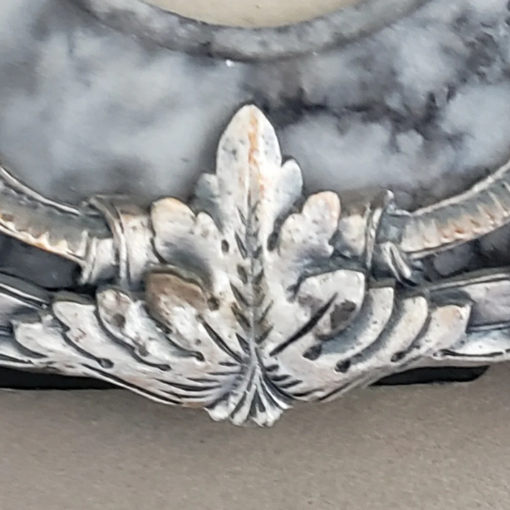 Vintage Pewter & Rock Stone Gray Collectible Ornate Photo Frame 8
